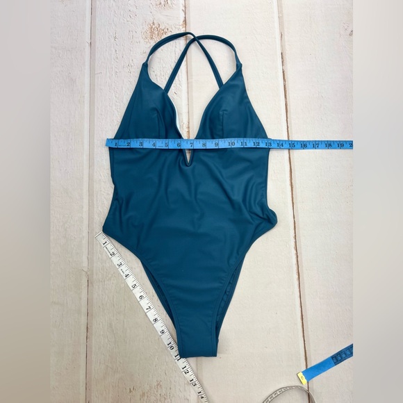 Swimsuit One Piece Bathing Suit Deep V Neck Crisscross Back Adjustable Strap - Picture 13 of 17